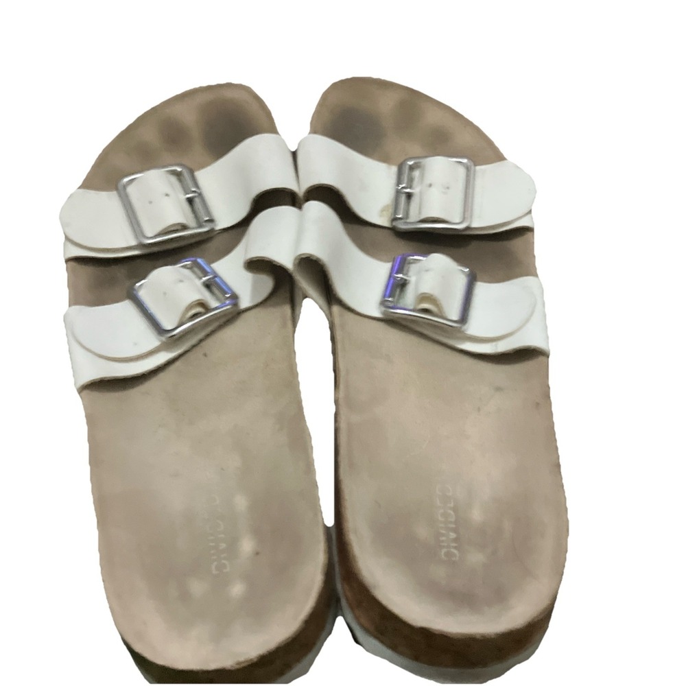 Divided By H&M Womens Slides Double Strap Buckle Cork Sandals White Size 8 - Picture 6 of 7